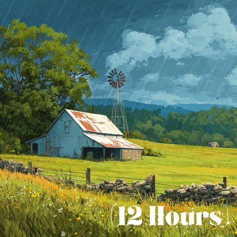 Steady Rain Shower in the Tennessee Countryside | Sleep Sound (12 Hours)