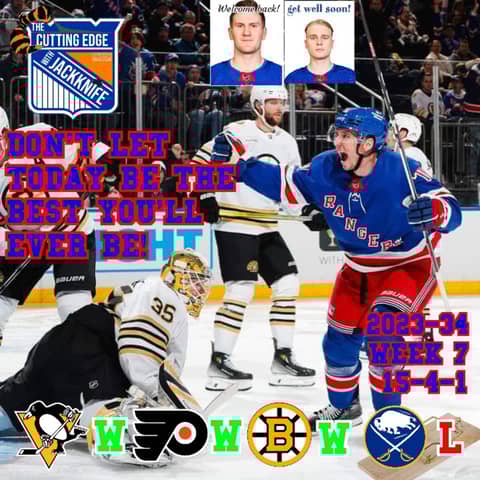 Rangers 2023-24 Week 7, Don't Let Today be the Best You'll Ever Be | The Cutting Edge W/JackKnife