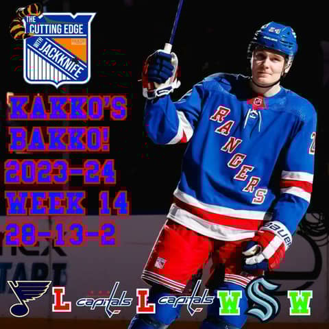 Rangers 23-24 Week 14, Kakko's Bakko! | The Cutting Edge W/JackKnife