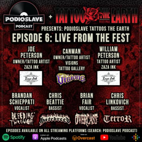 Podioslave Tattoos the Earth: LIVE From the Fest! (Chris Beattie/Hatebreed, Brandan Schieppati/Bleeding Through, and more)