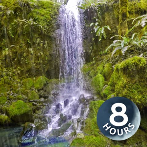 Raining Sounds by Tropical Waterfall with Distant Thunder | White Noise for Sleep 8 Hours