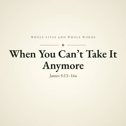 #309 - When You Cant Take It Anymore - James 5.13-16a