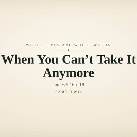 #310 - When You Cant Take It Anymore - Part 2 - James 5.16b-18