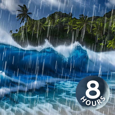 Beach Waves & Tropical Rain Sounds to Sleep | 8 Hours