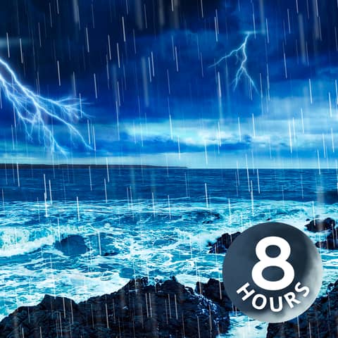 Large Ocean Waves + Epic Rain & Thunder = Best Sleep Ever! | 8 Hours