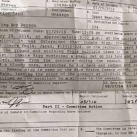 Interview with former federal prisoner Steven Nigg (2023): Assaulted Jared from Subway