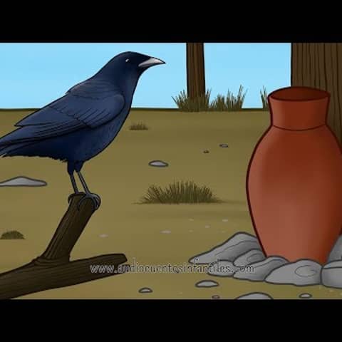 024. La corneja y la jarra  Cuento con valores y sabiduría