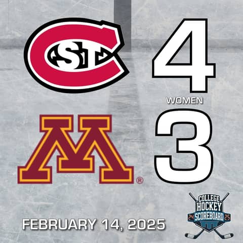 St. Cloud State women take first ever win at Ridder; UMass stops top-ranked BC men - CHS 2-14-25