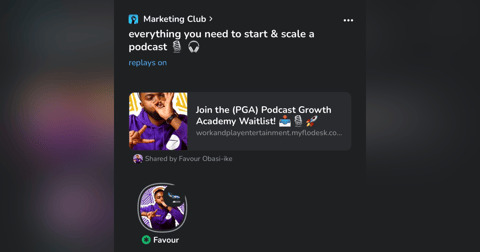 everything you need to start, monetize ๐ฐ & scale a podcast with Favour Obasi-ike | clubhouse audio ๐ everything you need to start, monetize ๐ฐ & scale a podcast with Favour Obasi-ike | clubhouse audio ๐