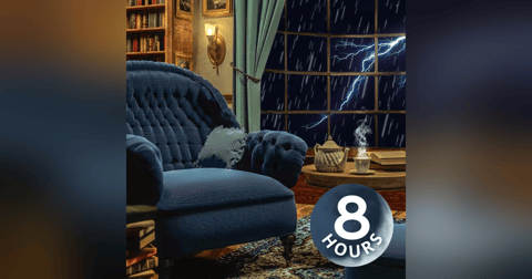 Rain & Crackling Thunder 8 Hours | Cozy Living Room Ambience Rain & Crackling Thunder 8 Hours | Cozy Living Room Ambience