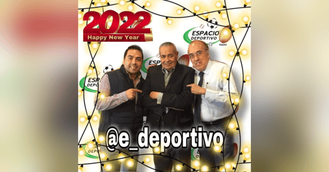 Feliz Año para todos! Gracias por dejarnos ser su compañía con Espacio Deportivo de la Tarde 31 de Diciembre 2021 Feliz Año para todos! Gracias por dejarnos ser su compañía con Espacio Deportivo de la Tarde 31 de Diciembre 2021