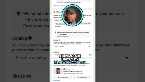 Add Site Links to Facebook Ads