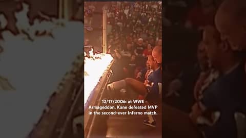 12/17/2006: at WWE Armageddon, Kane defeated MVP in the second-ever Inferno match.