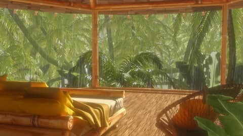 Rain Sounds for Sleeping in Rainforest Treehouse Bedroom 🌧️💤 Relaxing White Noise