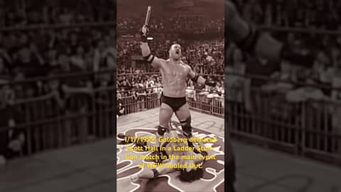 1/17/1999 Goldberg defeated Scott Hall in a Ladder StunGun match in the main event of WCW Souled Out 1/17/1999 Goldberg defeated Scott Hall in a Ladder StunGun match in the main event of WCW Souled Out