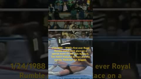 1/24/1988 – ‘Hacksaw’ Jim Duggan won WWF’s first ever televised Royal Rumble Match. #wwe #wrestling