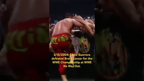 2/15/2004 Eddie Guerrero defeated Brock Lesnar for the #WWE Championship at No Way Out. #wrestling