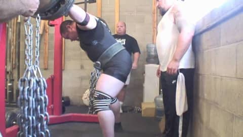 Team Super Training: Mark Bell - Walked Out Squats with Chains 6-6-09