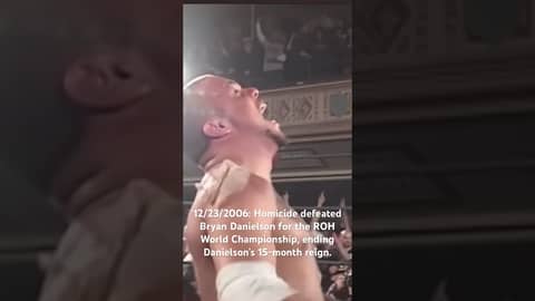 12/23/2006 Homicide defeated Bryan Danielson for the ROH World Championship, ending a 15 month reign
