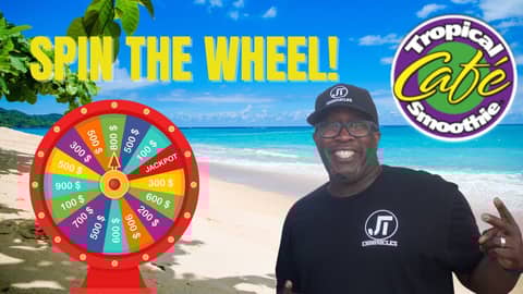 SPIN THE WHEEL PRIZES  AND SPEAKING POSITIVITY AT TROPICAL SMOOTHIE CAFE!