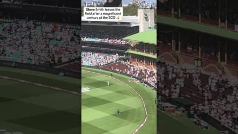 Steve Smith leaves the field after a magnificent hundred at the Sydney Cricket Ground π Steve Smith leaves the field after a magnificent hundred at the Sydney Cricket Ground π