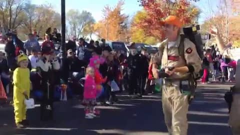 What it is like to ride in the back of the Ecto 1 in a parade