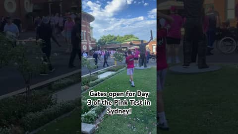 Fans flooding through the gates at the Sydney Cricket Ground for Jane McGrath Day 2025!