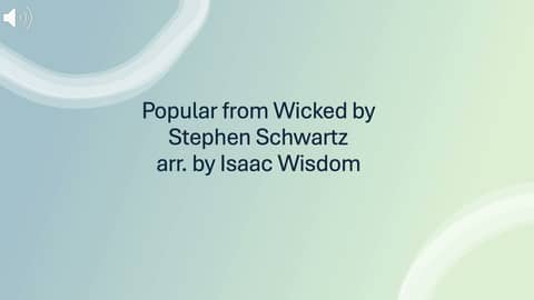 Popular from Wicked by Stephen Schwartz arr. by Isaac Wisdom