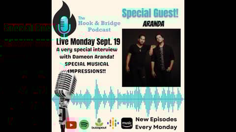 Hook and Bridge Podcast EP 17 Interview with Dameon Aranda from the band Aranda