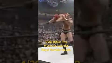 1/29/2006: Rey Mysterio won the Royal Rumble match. #wwe #wrestling