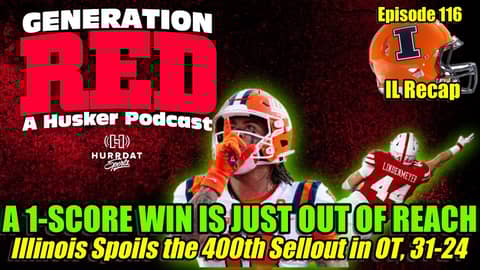 Huskers' 400th Sellout is Spoiled by a 31-24 Overtime Loss to Illinois in Memorial Stadium Huskers' 400th Sellout is Spoiled by a 31-24 Overtime Loss to Illinois in Memorial Stadium