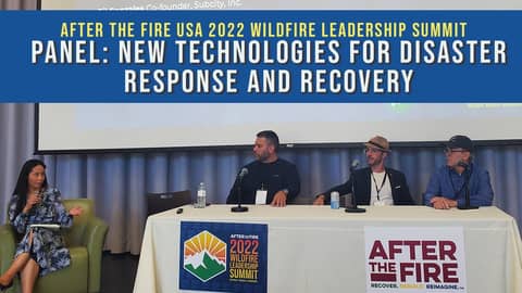 PANEL   New Technologies for Disaster Response and Recovery