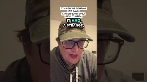 7TH BIGFOOT SIGHTING IN 5 DAYS, STREETSBORO, OHIO, 8 PM, 03/09/26 #fyp #ohiocheck #Bigfoot