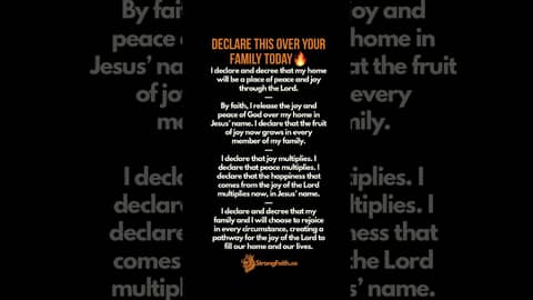 Declare this joy decree over your family today🙌🏻🔥 Declare this joy decree over your family today🙌🏻🔥