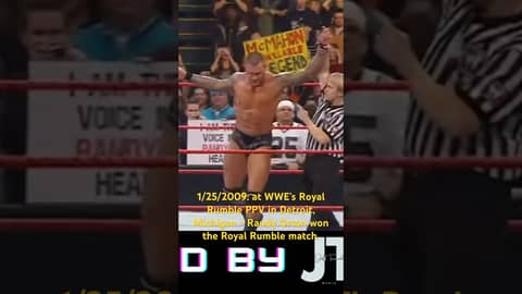1/25/2009: at WWE’s Royal Rumble PPV in Detroit, MI - Randy Orton won the Royal Rumble match. #wwe