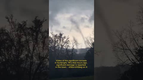 Video of the significant tornado in Sunbright, TN a few hours ago, #tornado #severeweather