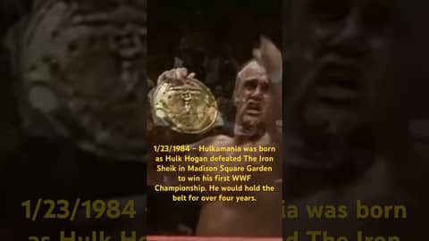 1/23/1984 – Hulkamania was born as Hulk Hogan defeated The Iron Sheik in Madison Square Garden. #wwe