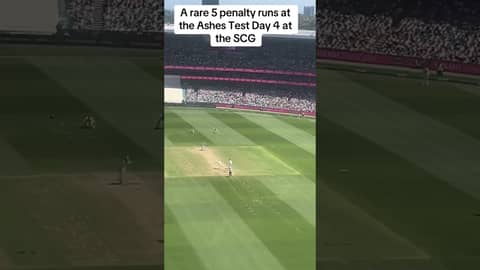 A rare 5 penalty runs at at the SCG when the ball hits the helmet π€― A rare 5 penalty runs at at the SCG when the ball hits the helmet π€―