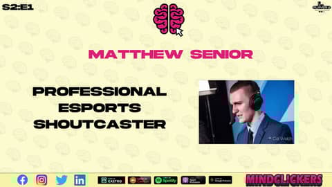 Matthew Senior - Professional Esports Shoutcaster Matthew Senior - Professional Esports Shoutcaster
