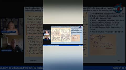 Nanette Barto discusses the Zodiac no longer confirming his murders