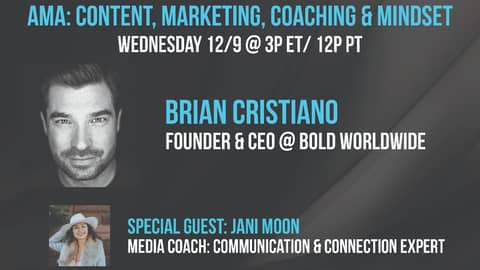 #thePOZcastLIVE with Brian Cristiano- Founder & CEO of Bold Worldwide & Special Guest, Jani Moon!