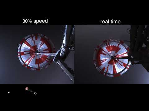 Actual video of the Perserverance rover landing on Mars!