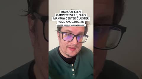 BIGFOOT SEEN / GARRETTSVILLE, OHIO / MANTUA CENTER CLUSTER 10:20 AM, 03/09/26 #fyp #bigfoot #ohio