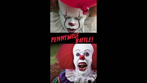 Pennywise Battle! Who did it best, Tim Curry or Bill Skarsgard? #horrorclip #memes