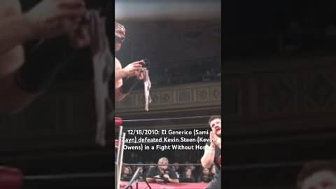 12/18/2010: El Generico (Sami Zayn) defeated Kevin Steen (Kevin Owens) in a Fight Without Honor.