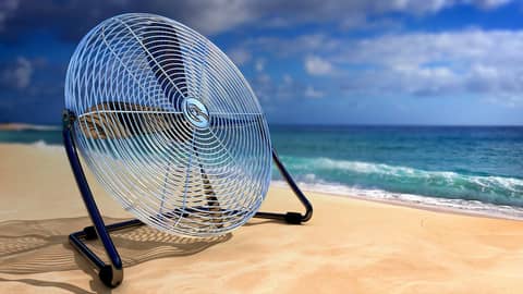 Sleep to Fan White Noise + Ocean Waves  | 10 Hour Black Screen