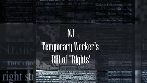 NJ Temporary Workers Bill of "Rights" - S511