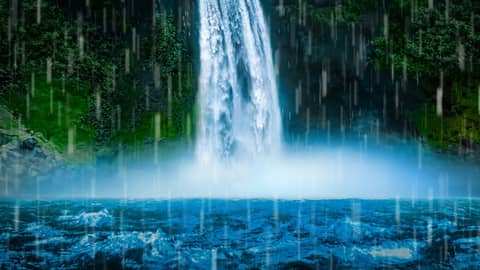 Waterfall & Heavy Rain Sounds for Sleeping | 10 Hour Natural Sleep Ambience