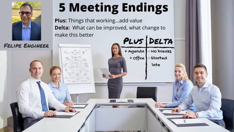 5 Meeting Endings - Plus Delta Meeting Fails