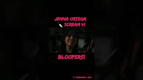 Ghostface doesn't faze #jennaortega 🔪 #behindthescenes of #screamvi #funny